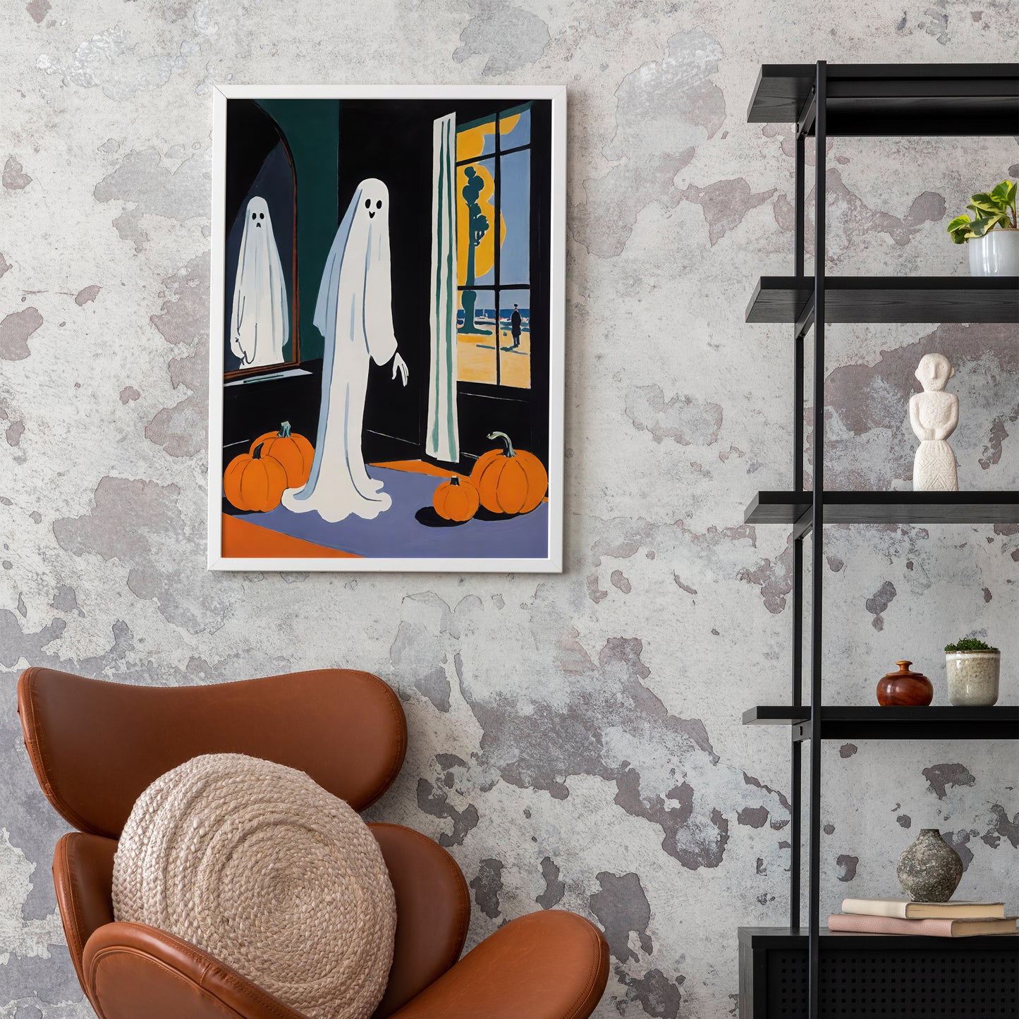 Cute Halloween Ghost Wall Art Poster