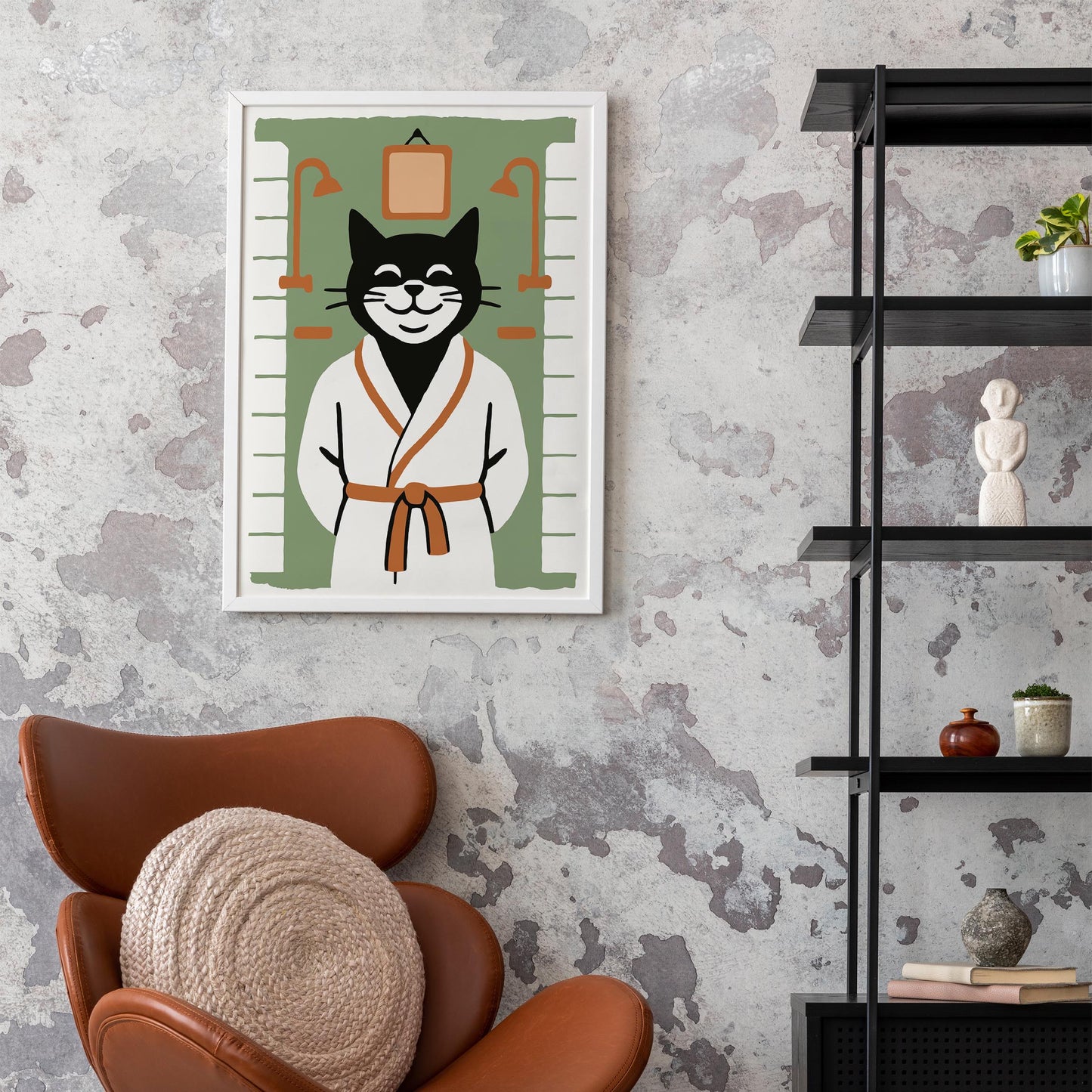 Cat Spa Wall Art Print