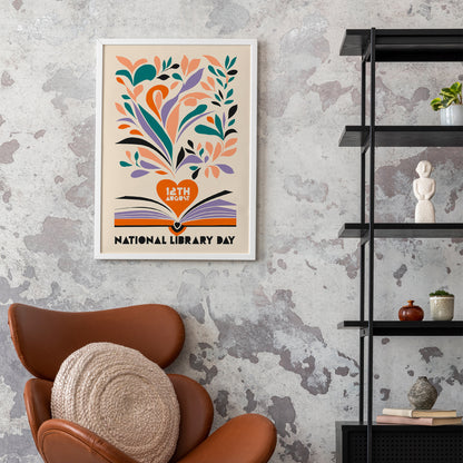 National Library Day Art Print for Book Lovers