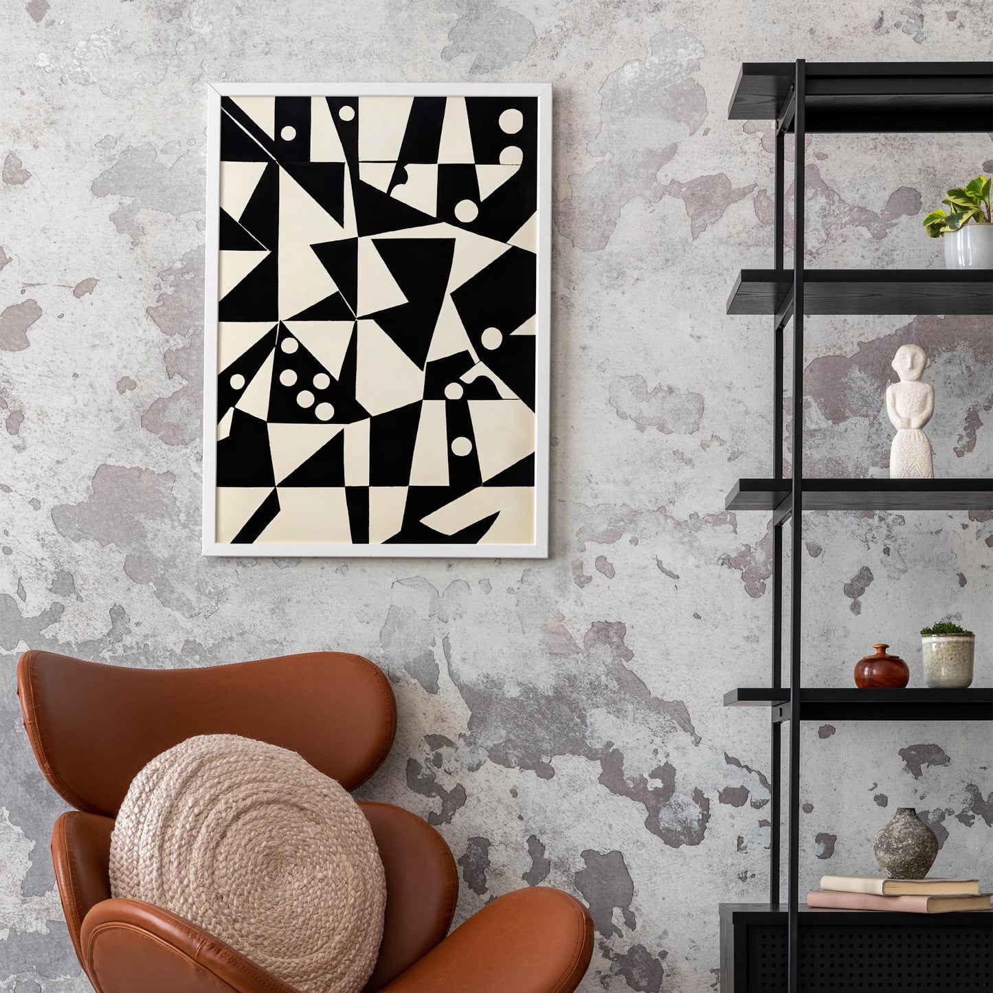 Black and White Geometric Wall Art