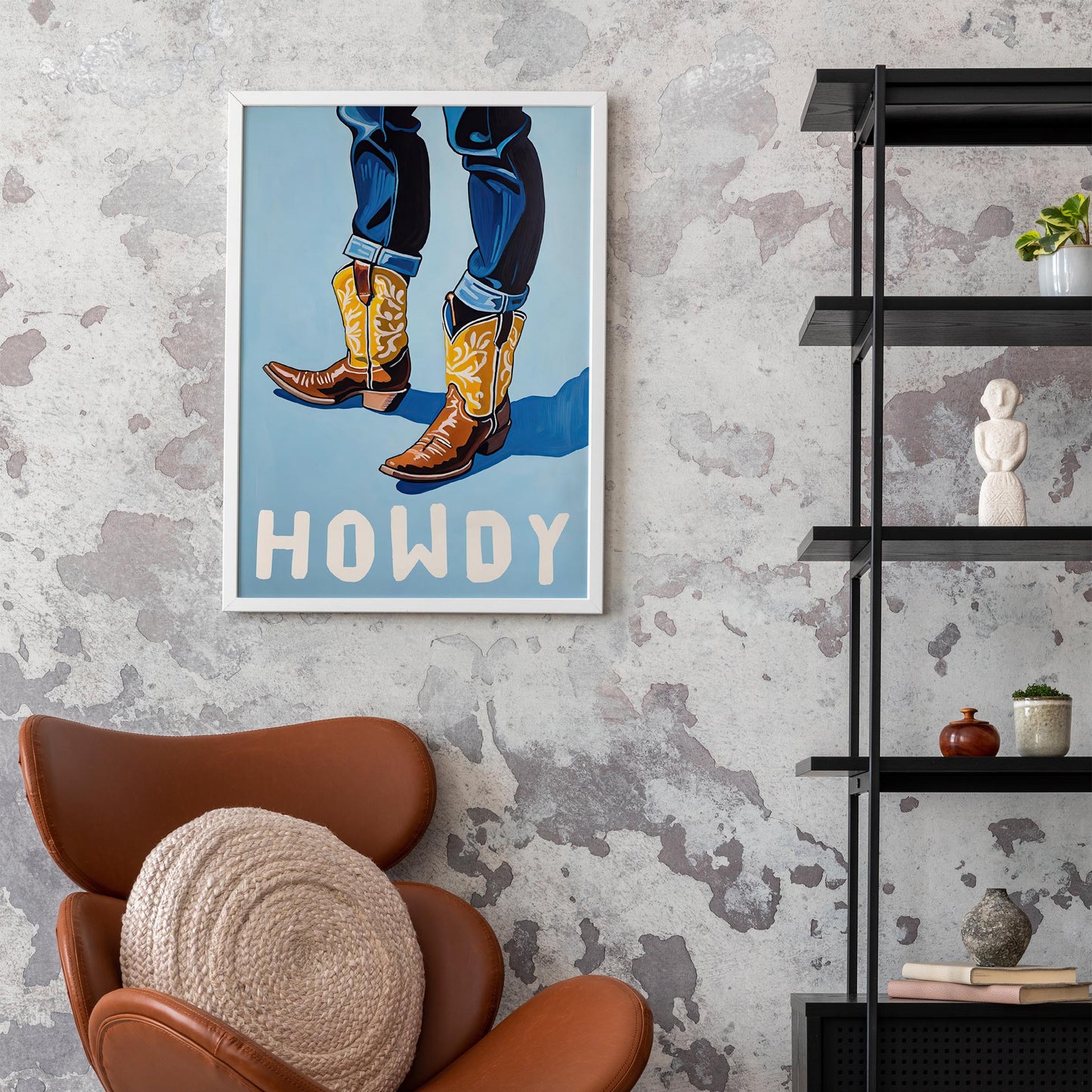 Howdy Cowboy Boots Print