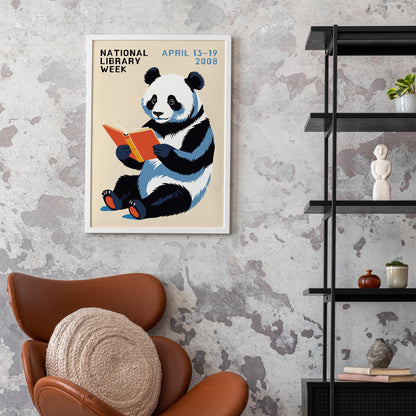 Panda Reading Wall Art Print