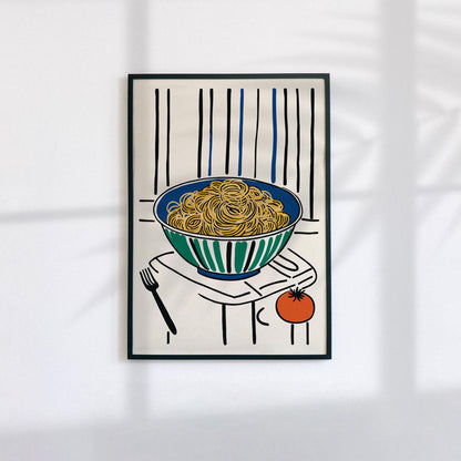 Modern Spaghetti Bowl Kitchen Poster Print
