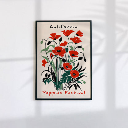 California Poppies Festival Floral Poster