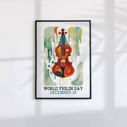 World Violin Day Retro Poster