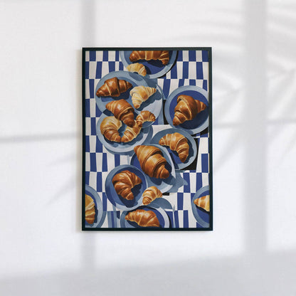 French Breakfast Croissant Art Print