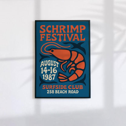 Shrimp Festival Vintage Poster