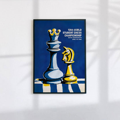 Vintage Chess Pieces Poster 1966