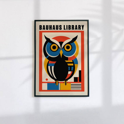Bauhaus Library - Retro Owl Poster
