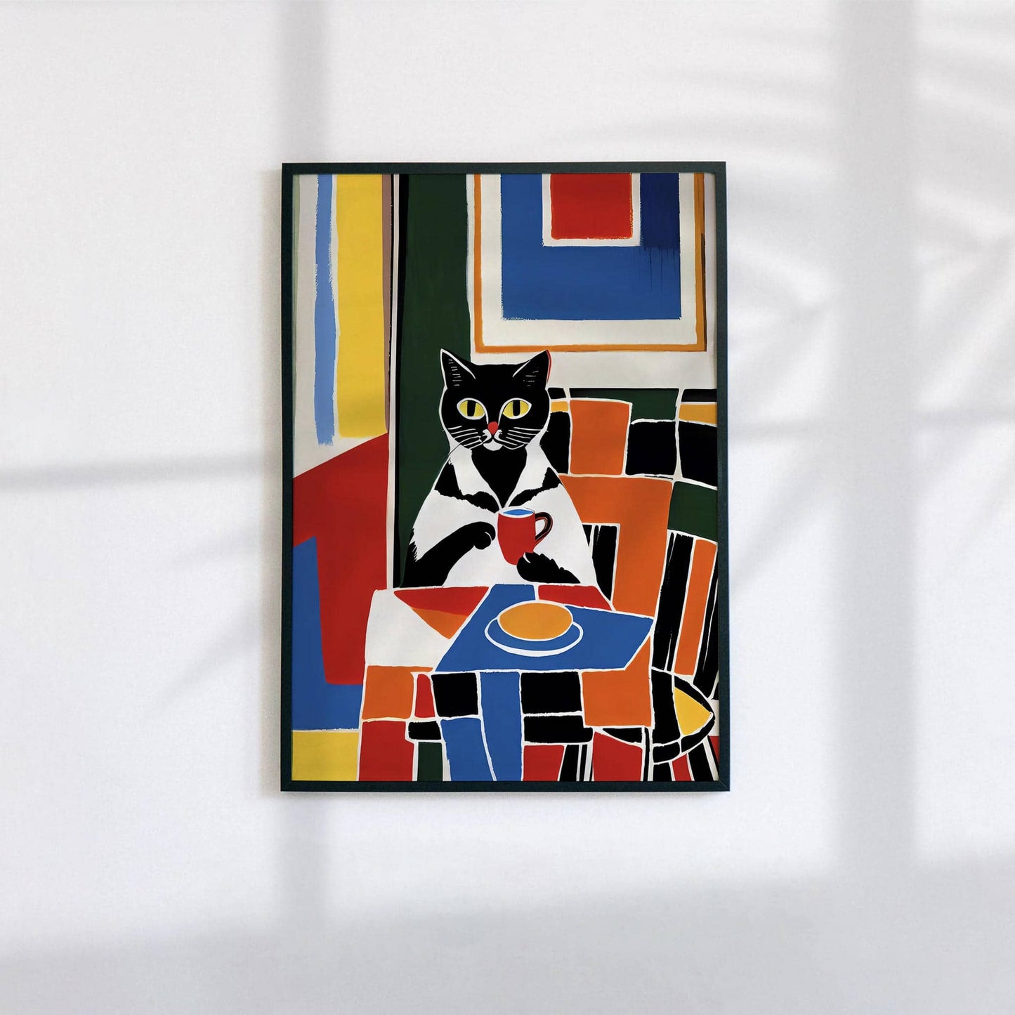 Hipster Cat Barista Wall Art