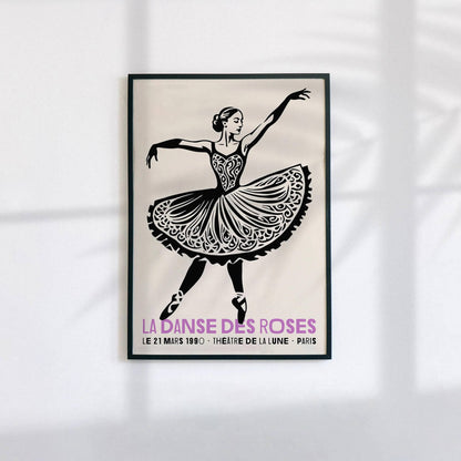 1990 Retro French Ballerina Art Print