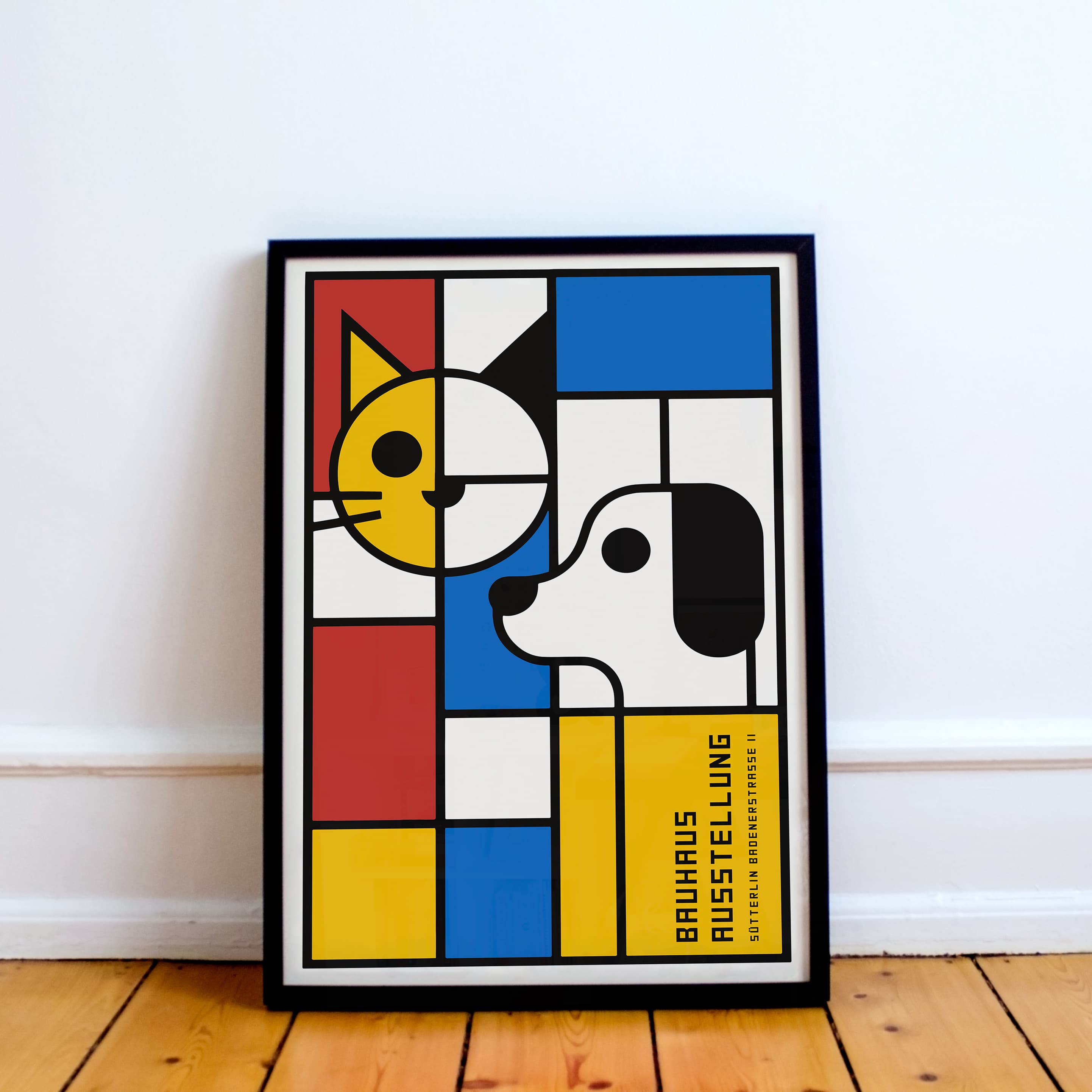 Bauhaus Ausstellung Modern Cat & Dog Art Print – HypeSheriff