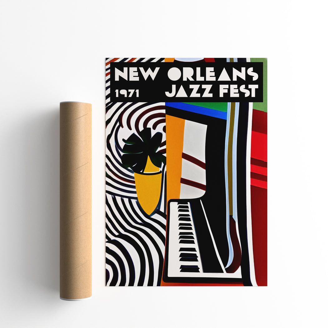 New Orleans Jazz Fest - Retro Poster