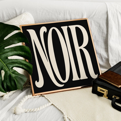Noir Typography Square Art Print