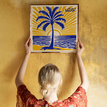 Oahu Hawaii Island Tropical Square Art Print