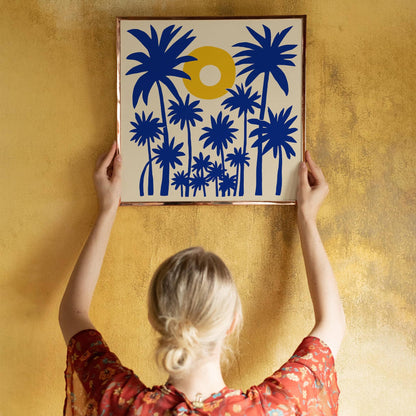 Hawaii Tropical Palms Squre Art Print