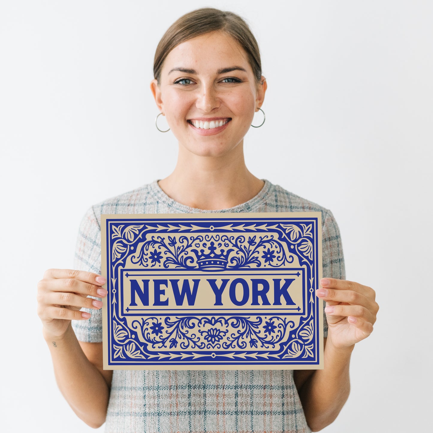 Rococo New York City Typography Horizontal Art Print