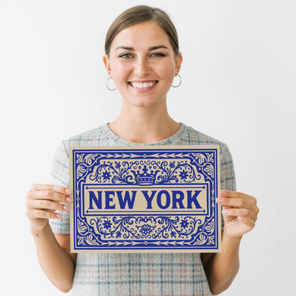 Rococo New York City Typography Horizontal Art Print