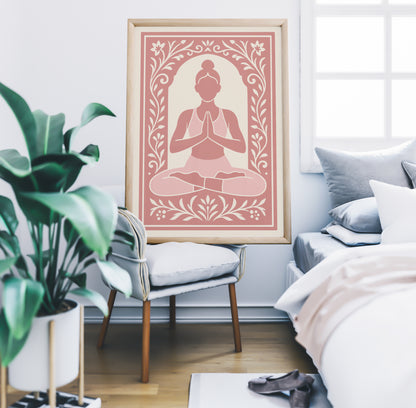 Pink Feminine Yoga Art Print