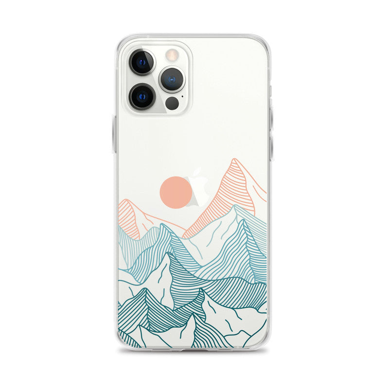 Minimalist Line Art Mountains iPhone Case - HypeSheriff