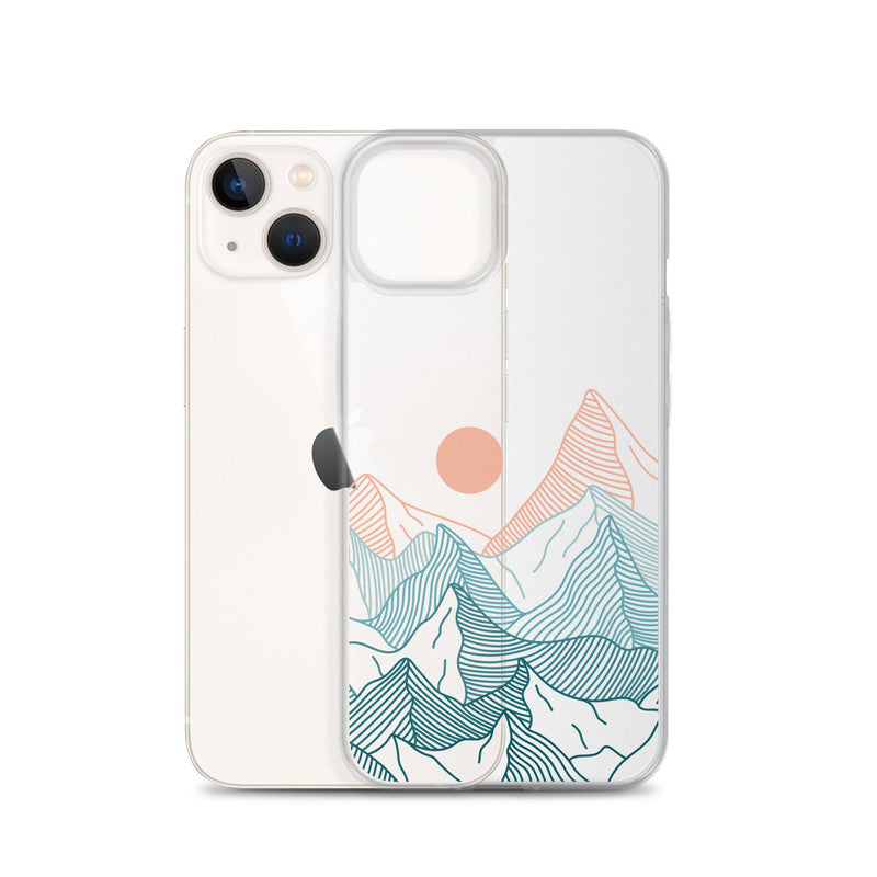 Minimalist Line Art Mountains iPhone Case - HypeSheriff