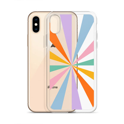 Retro Rainbow 70s 60s 50s iPhone Case - HypeSheriff