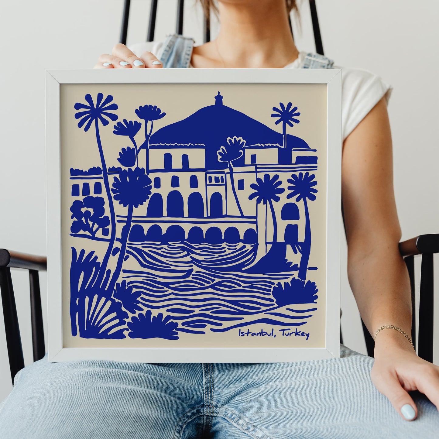 Istanbul Turkey Blue Travel Square Print