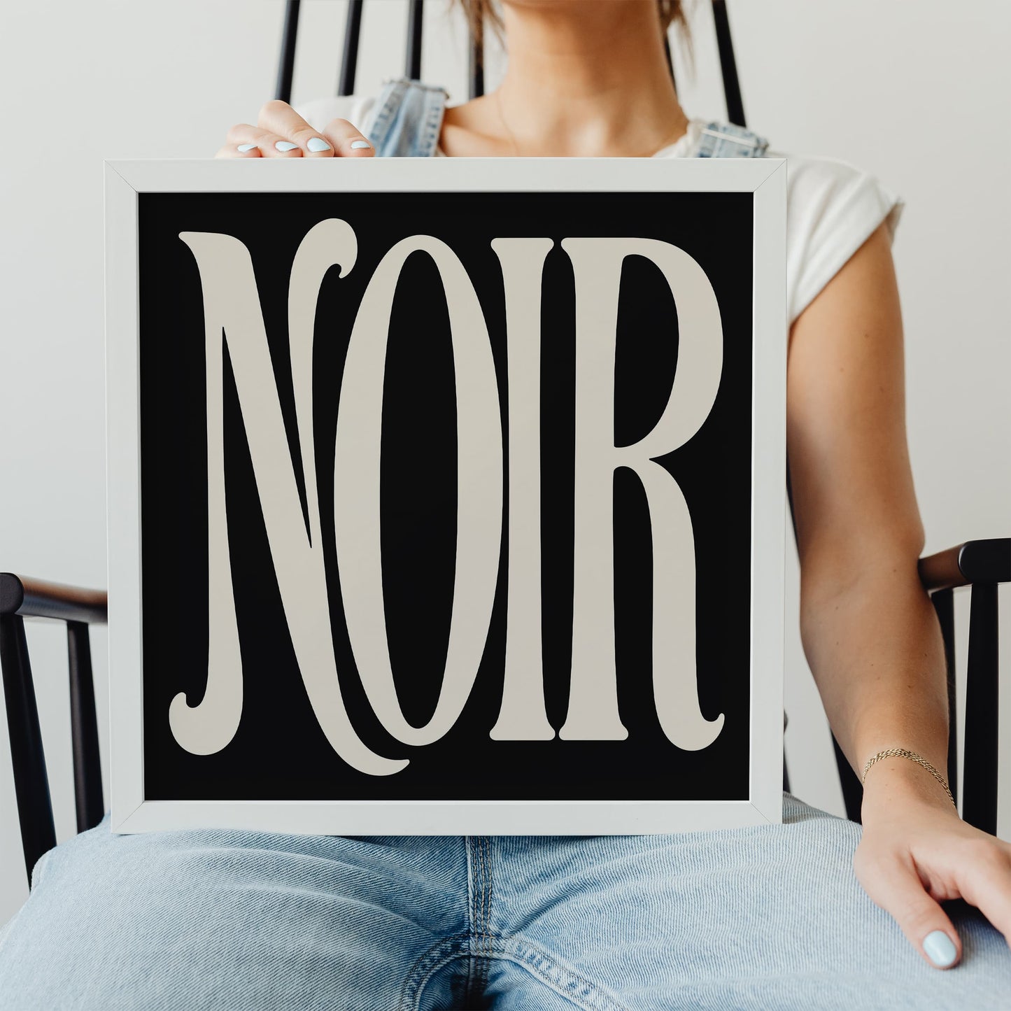Noir Typography Square Art Print