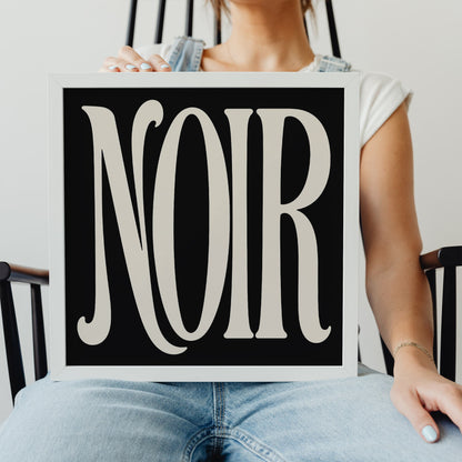 Noir Typography Square Art Print
