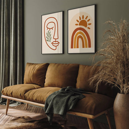 Boho Chic Rainbow & Sun Poster