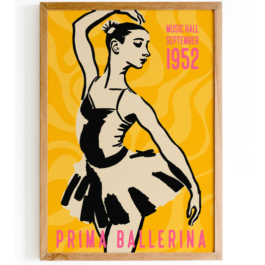 Yellow Prima Ballerina Art Print