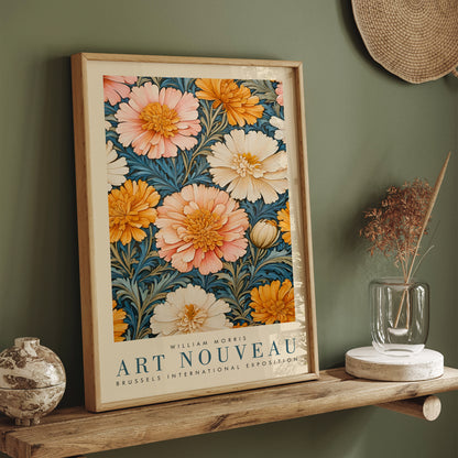 Art Noouveau Floral Vintage Poster