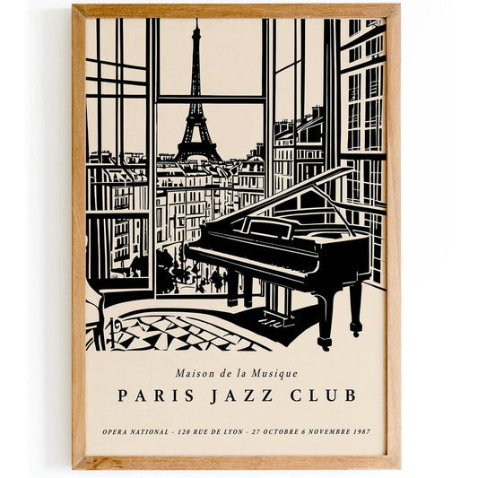 Paris Jazz Club Modern Elegant Print - HypeSheriff