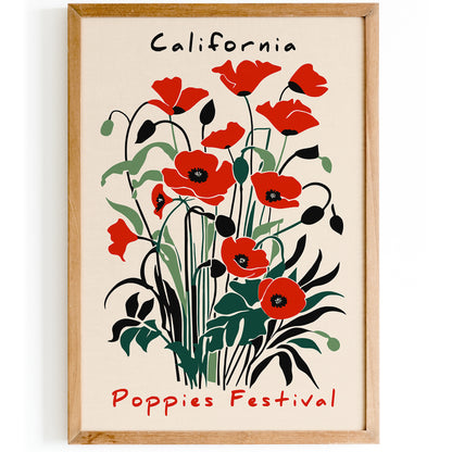 California Poppies Festival Floral Poster