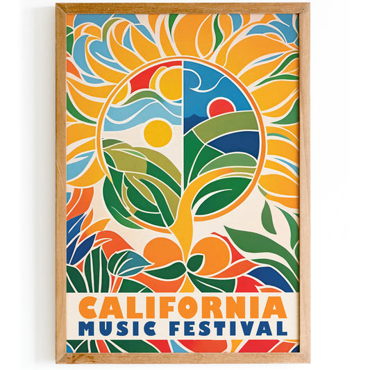 California Music Festival Colorful Poster 2025