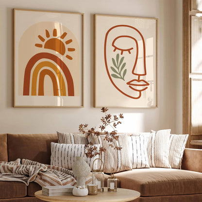 Boho Chic Rainbow & Sun Poster