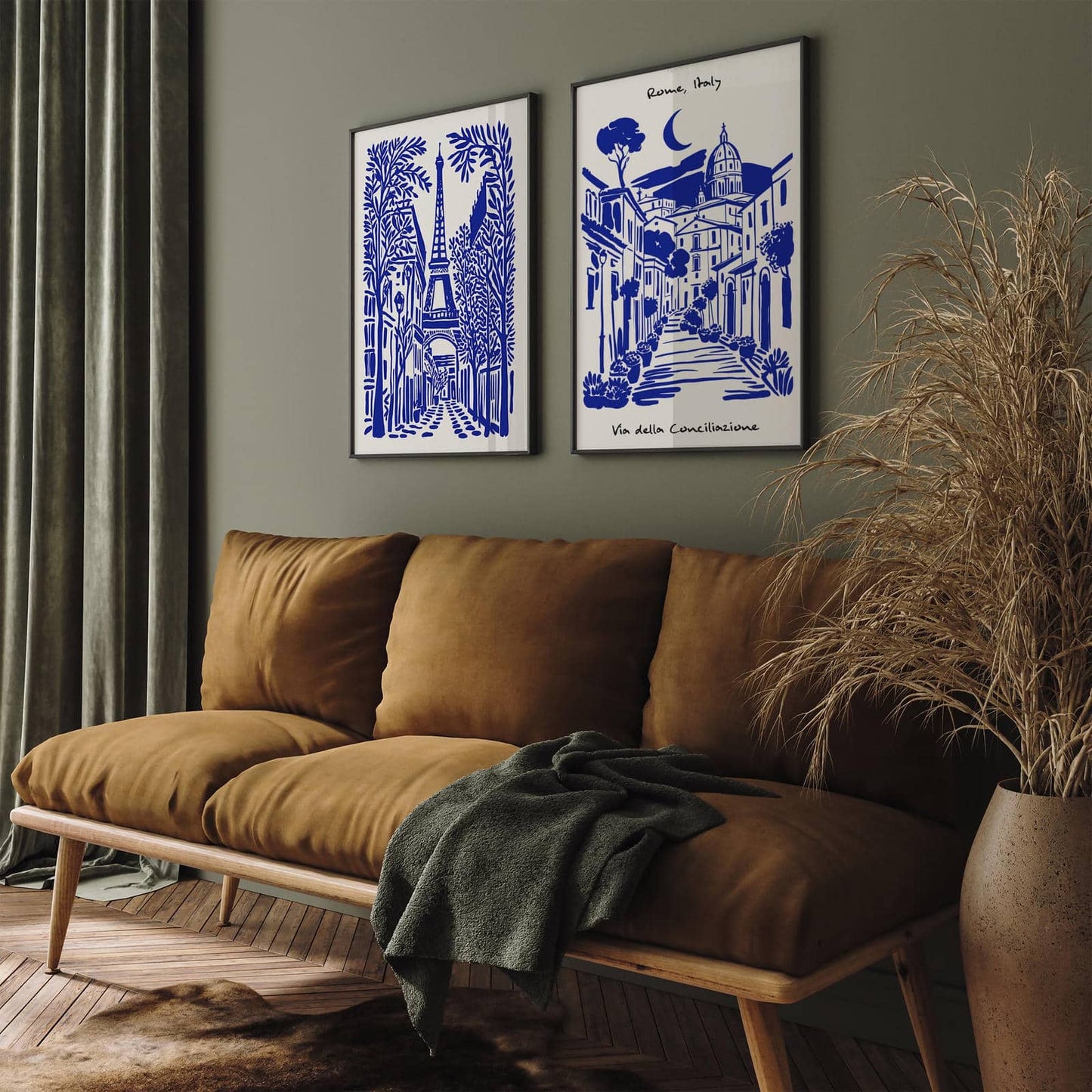 Rome Italy Blue Cityscape Poster