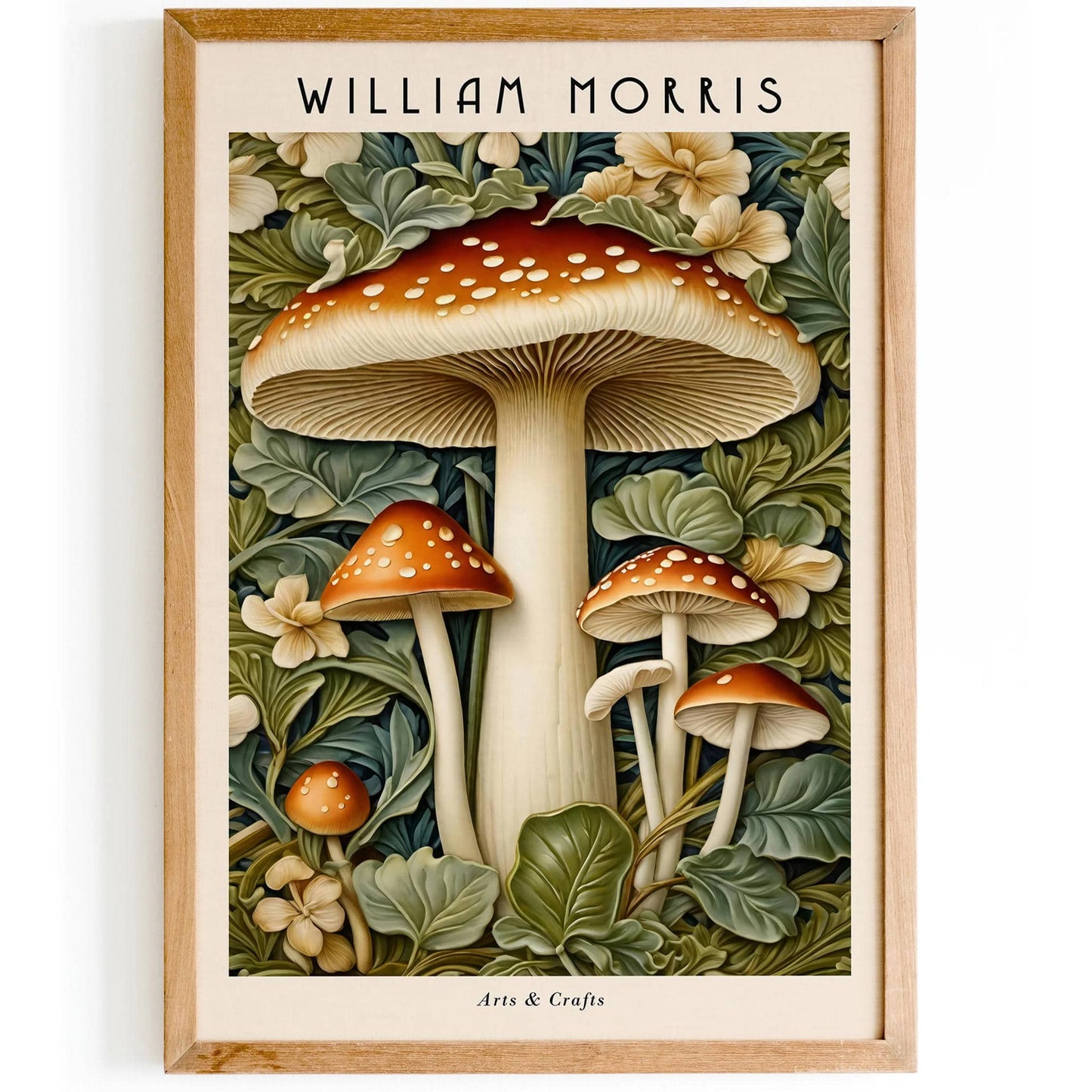 Mushroom Forest Morris Art Print