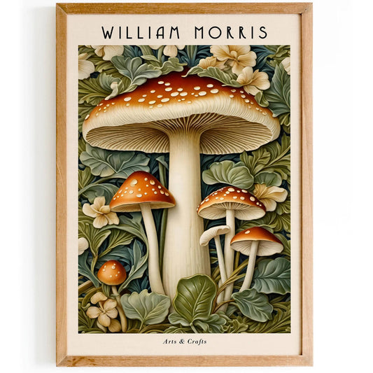 Mushroom Forest Morris Art Print