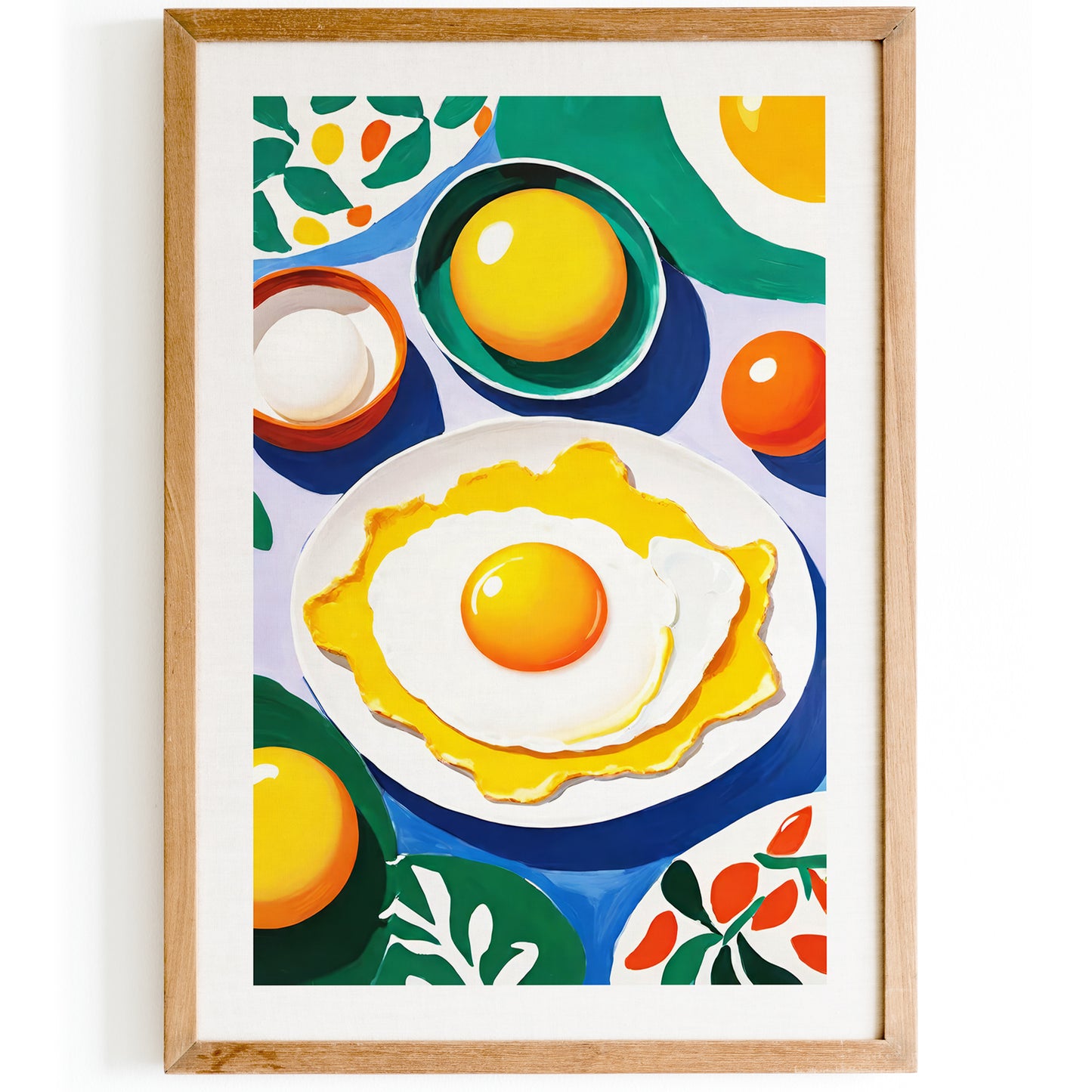 Colorful Breakfast Fried Egg Poster