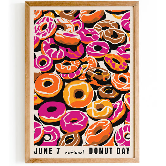 Donut Day Pink Kitchen Poster