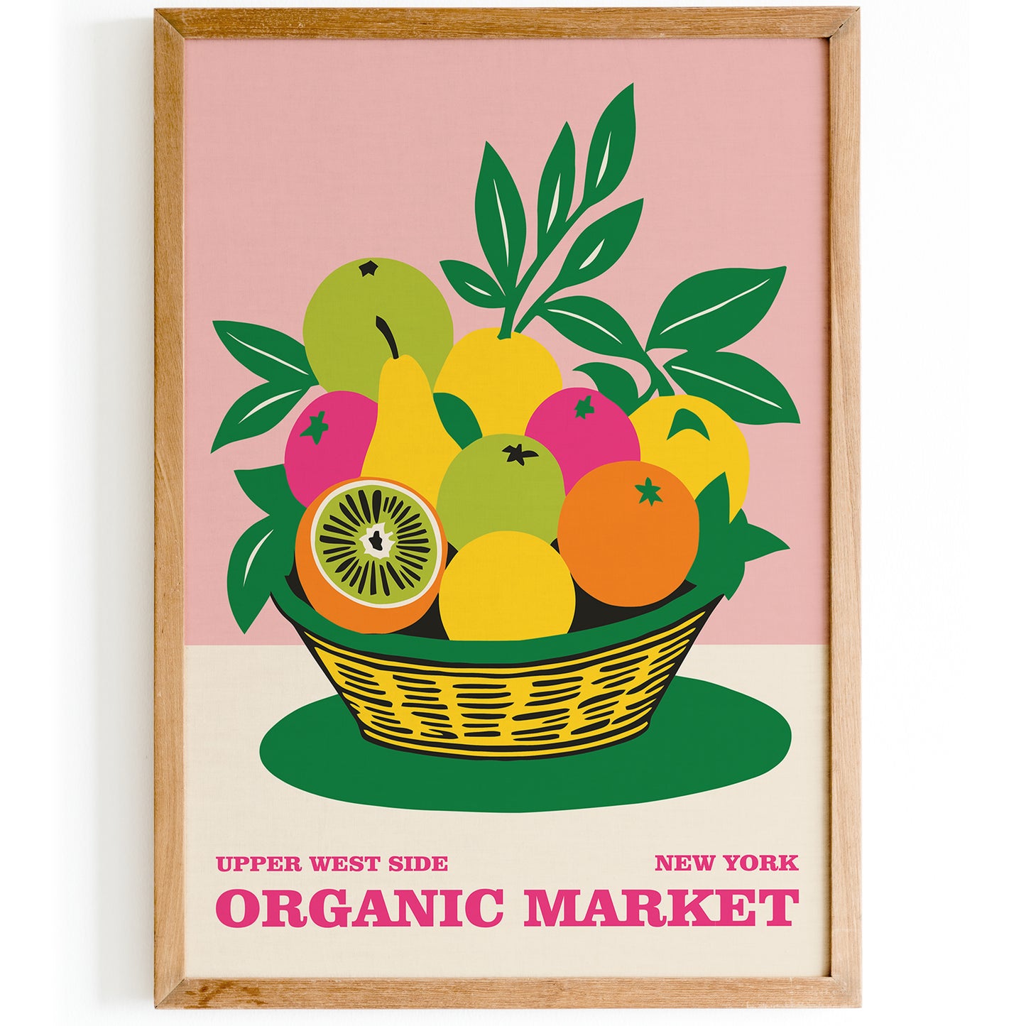 Organic Fruit Market NYC Retro Wall Art