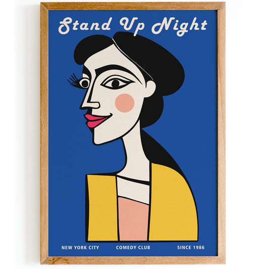 Stand Up Night, Comedy Club Blue Poster