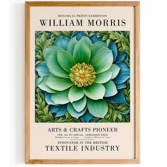 W. Morris Green Flower Art Print 2025