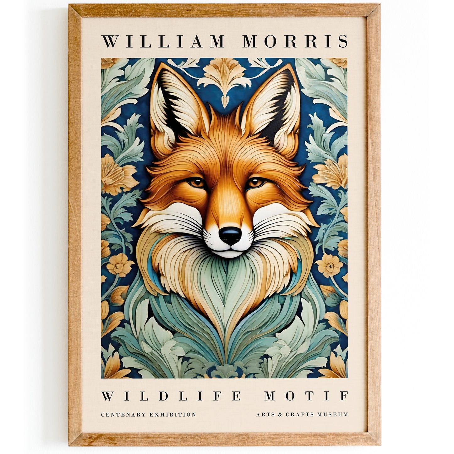 Wildlife Motif Fox Morris Poster