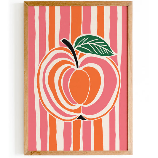 Retro Pink Apple Kitchen Art Print