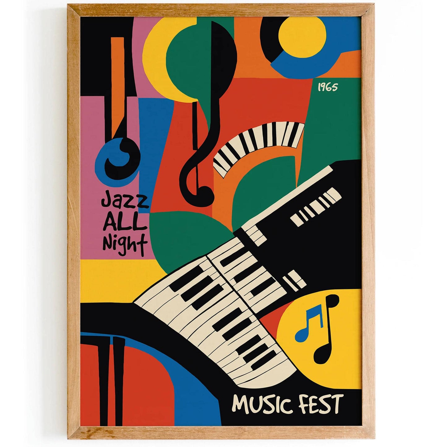 Jazz All Night Colorful Music Poster - HypeSheriff