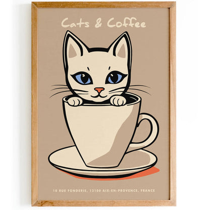 Cats & Coffee Kitchen Poster - HypeSheriff