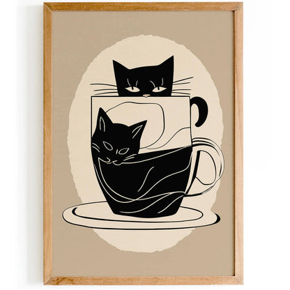 Cat Coffee Lover - Kitchen Wall Art - HypeSheriff