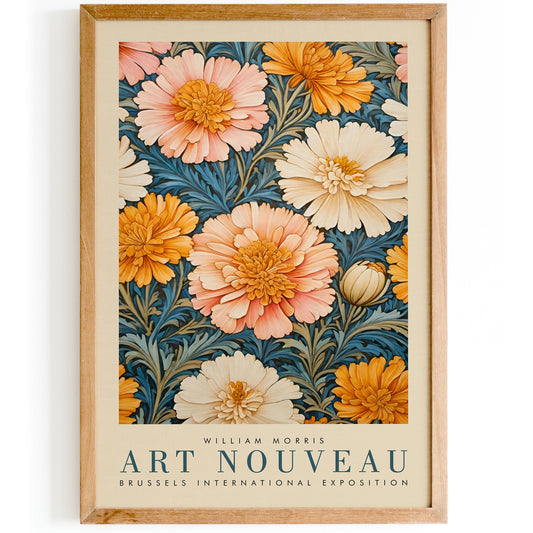 Art Noouveau Floral Vintage Poster